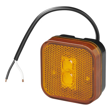 Feu de position latéral 12/24V orange 65 x 65 mm LED