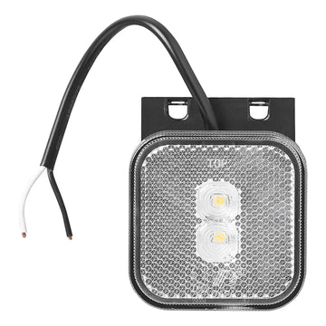 Feu de position 12/24V blanc 65 x 65 mm LED avec support