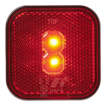 Feu de position arrière 12/24V rouge 65 x 65 mm LED