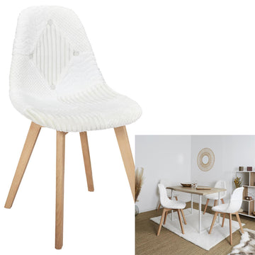 CHAISE SCANDINAVE PATCHWORK BLANC M4