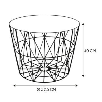 TABLE FILAIRE METAL GRIS DIAMETRE 50CM M4