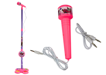 Microphone avec support pour enfants, réglable, rose