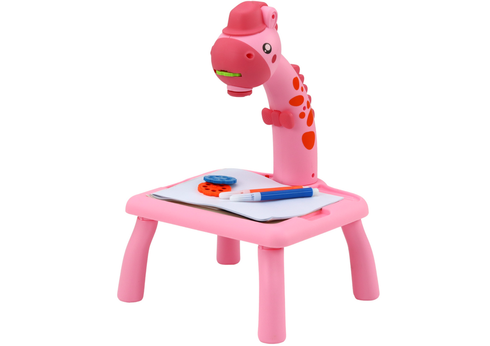 Tableau de dessin de projecteur Marqueurs de girafe rose