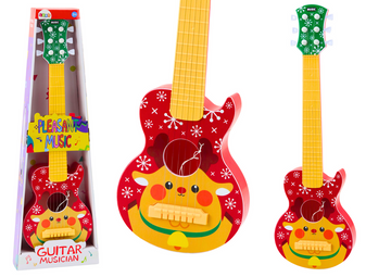 Guitare pour jouet pour enfants, cordes réglables, renne rouge