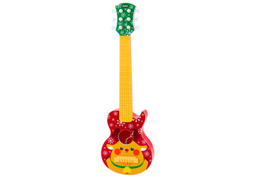 Guitare pour jouet pour enfants, cordes réglables, renne rouge