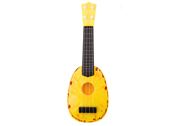 Ukulèle pour enfants Mini Guitare 4 cordes à l'ananas à thème guitare jaune 15