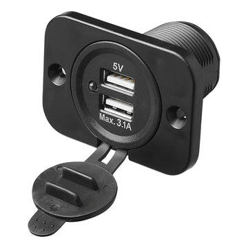 Prise-USB double à encastrer 3100mA 12V/24V