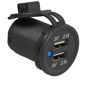 Prise-USB double à encastrer 2x2100mA 12V/24V dans blister