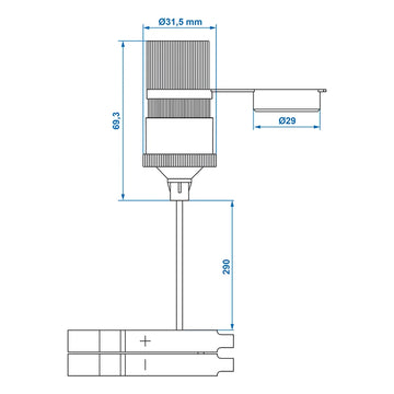 Prise Allume-cigare avec batterie clips 12V/24V-16A