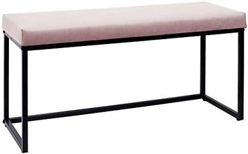 Banquette en velours côtelé - L 100 cm x l 38 cm x H 48 cm - Giulia - Rose