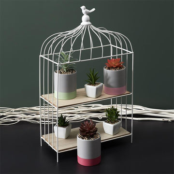 CAGE A OISEAU DECORATIVE METAL BLANC