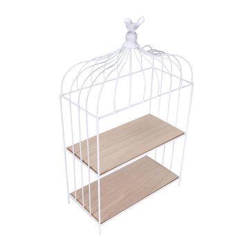 CAGE A OISEAU DECORATIVE METAL BLANC