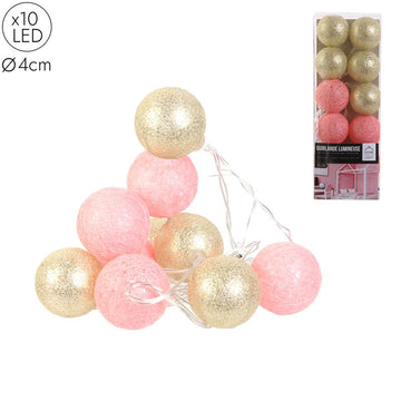 GUIRLANDE BOULE 10 LED ROSE DORE 4X192CM 8 8