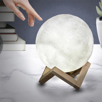 LAMPE TACTILE LUNE RONDE 3D D15CM