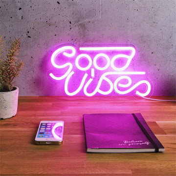 LAMPE TUBE LED GOOD VIBES USB