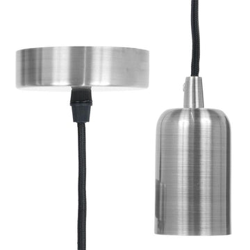 SUSPENSION VINTAGE ARGENT ALUMINIUM CABLE NOIR