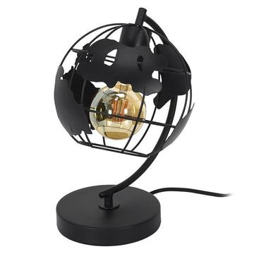 LAMPE A POSER METAL NOIR GLOBE