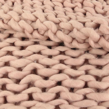 PLAID GROSSE MAILLE CHUNKY ROSE 120X150CM